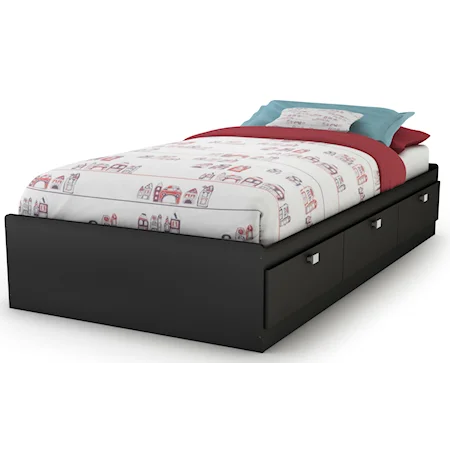 Twin Mates Bed w/ 3 Side Drawers